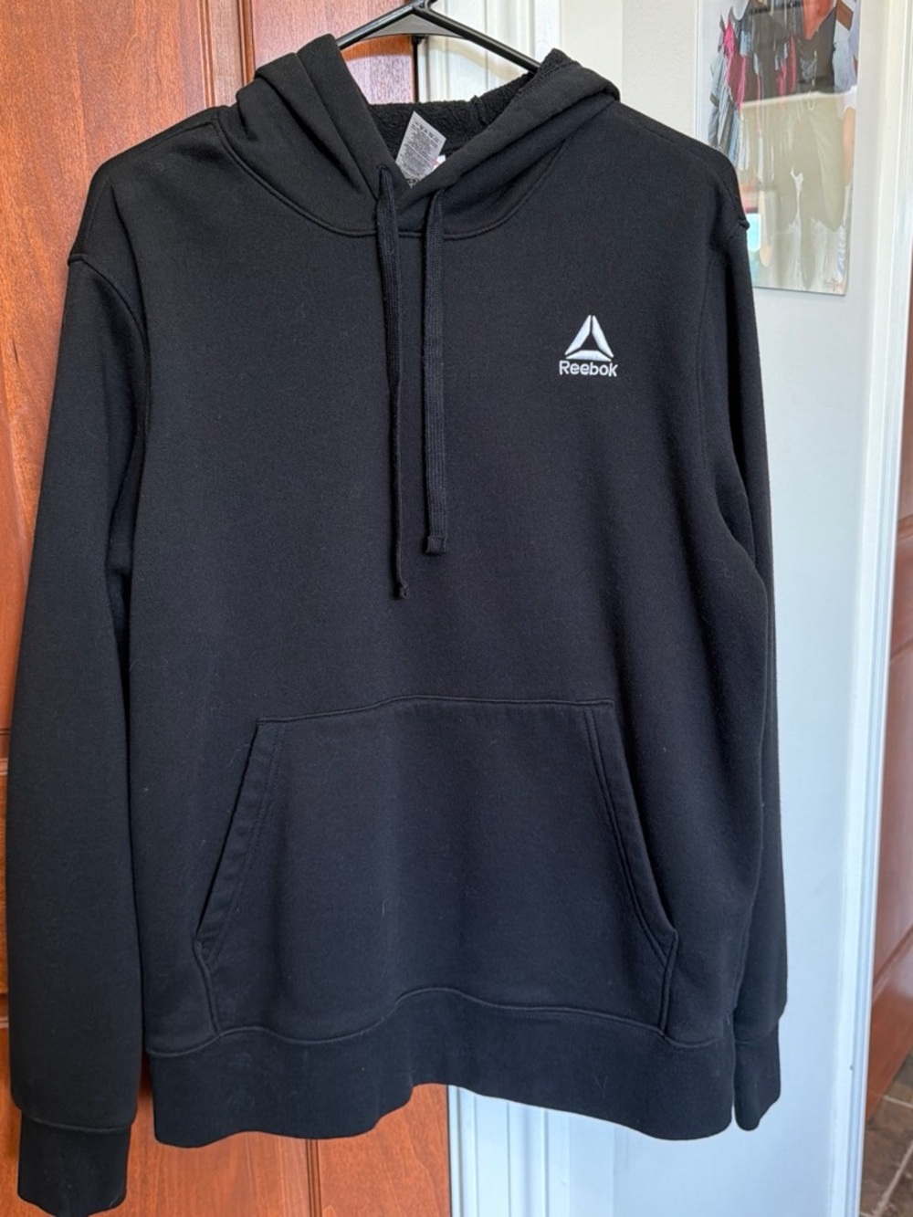 Reebok Black Pullover Hoodie with Small Logo